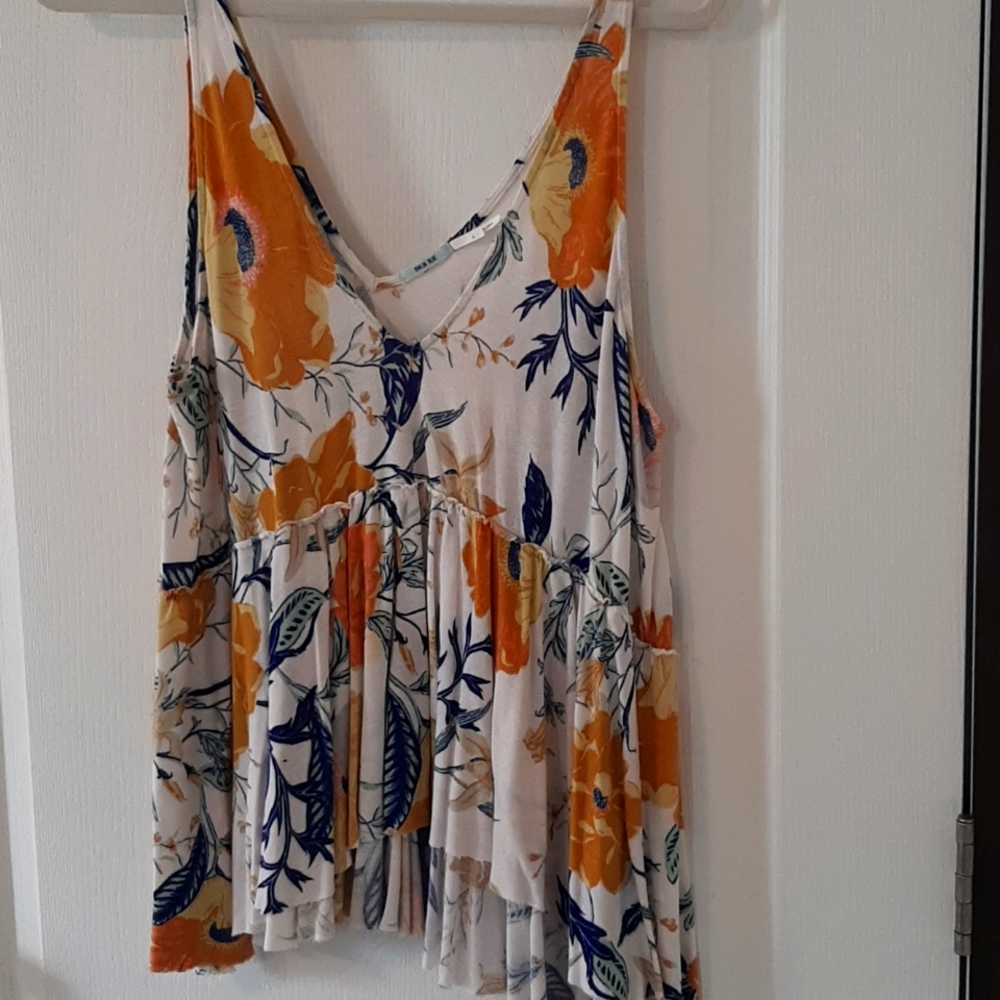 Anthro Kimchi Blue Babydoll Top